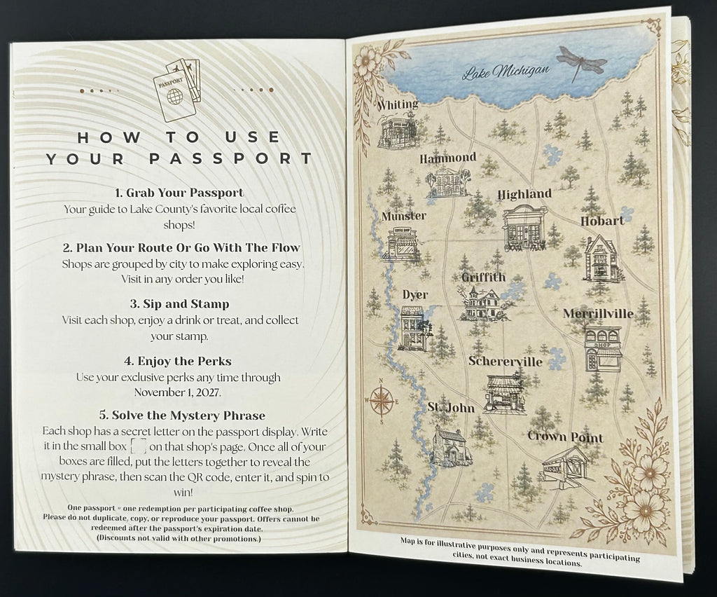 Lake County Indiana Coffee Passport-Pre-Order In Store Pickup ONLY