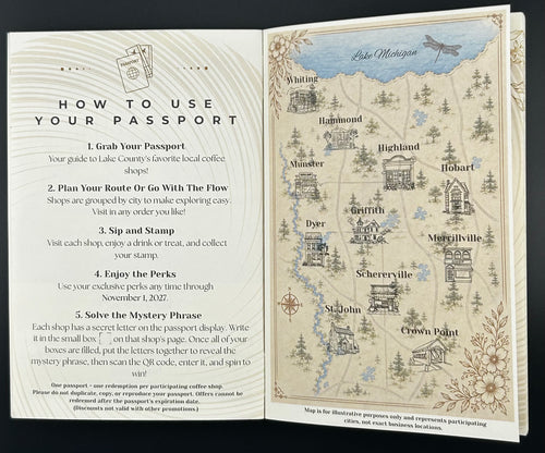 Lake County Indiana Coffee Passport-Pre-Order In Store Pickup ONLY